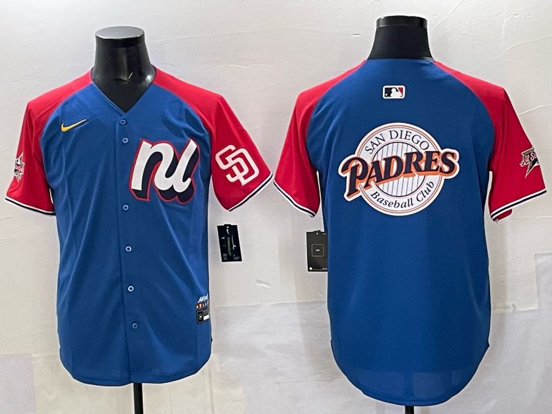 Men San Diego Padres Blank Blue red All star 2025 Nike MLB Jersey style 01